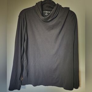 100% Cotton Liz Claiborne Classic Black Turtleneck Top Size XL